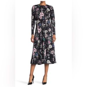 AFRM long sleeve floral open back dress